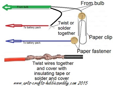 How to add a light to your bomb shelter model. Simple paper clip switch wiring diagram