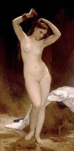 baigneuse-c1870 Bather- c1870 by William Bouguereau.