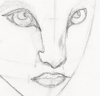 How to draw a female Na'Vi face, Na'Vi nose sketch