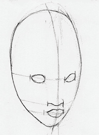 Drawing a female Avatar, Na'Vi female face eyes and mouth shape