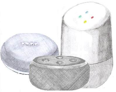How to draw a smart speakers.