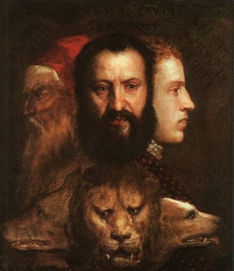 Titian: 1485-1586: Allegory of Age Governed by Prudence(c 1565–1570)