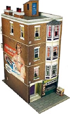 The CityBuilder Apartment Building Cardboard Model Making Kit - O Scale Model Railroad Building