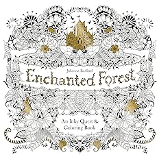 Enchanted Forest: An Inky Quest and Coloring book. Activity Books, Mindfulness and Meditation, Illustrated Floral Prints.